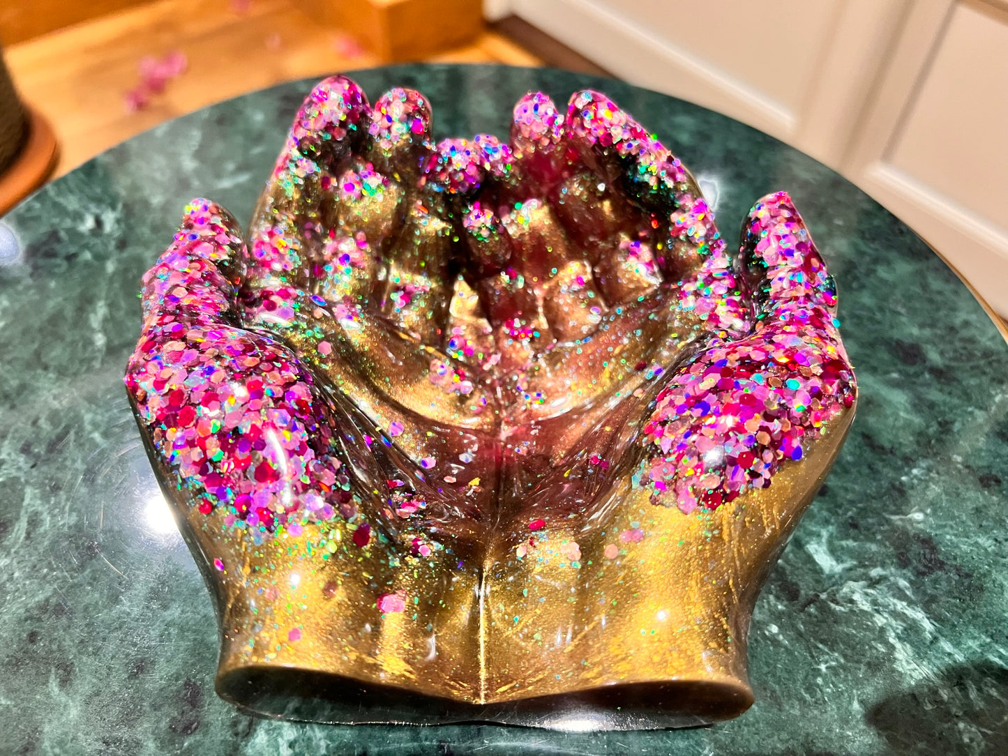 The Gold & Purple Glitter Hand Bowl