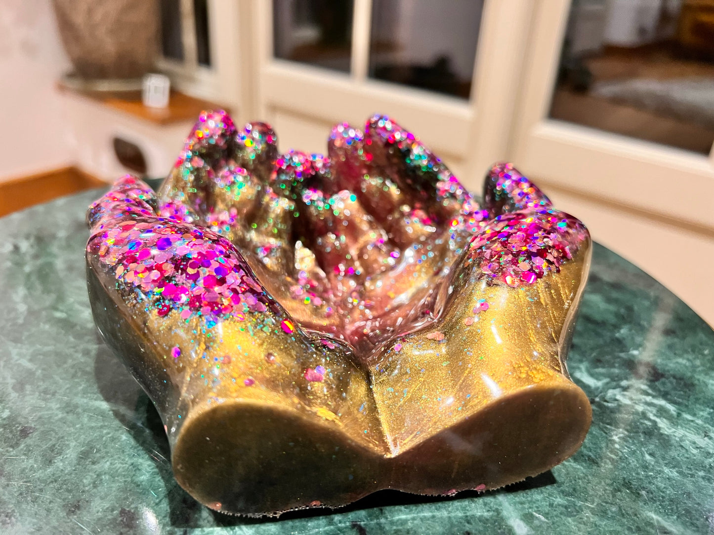 The Gold & Purple Glitter Hand Bowl