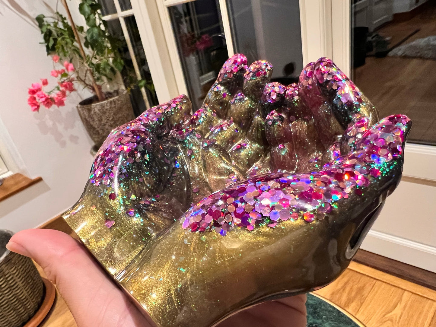 The Gold & Purple Glitter Hand Bowl