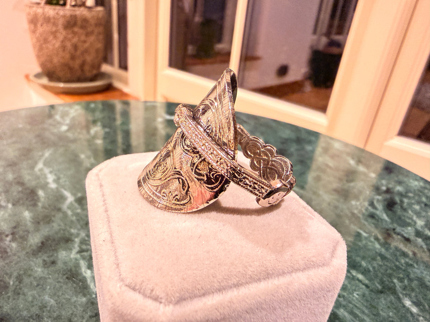 Vintage Anointing Spoon Ring Silver Plated