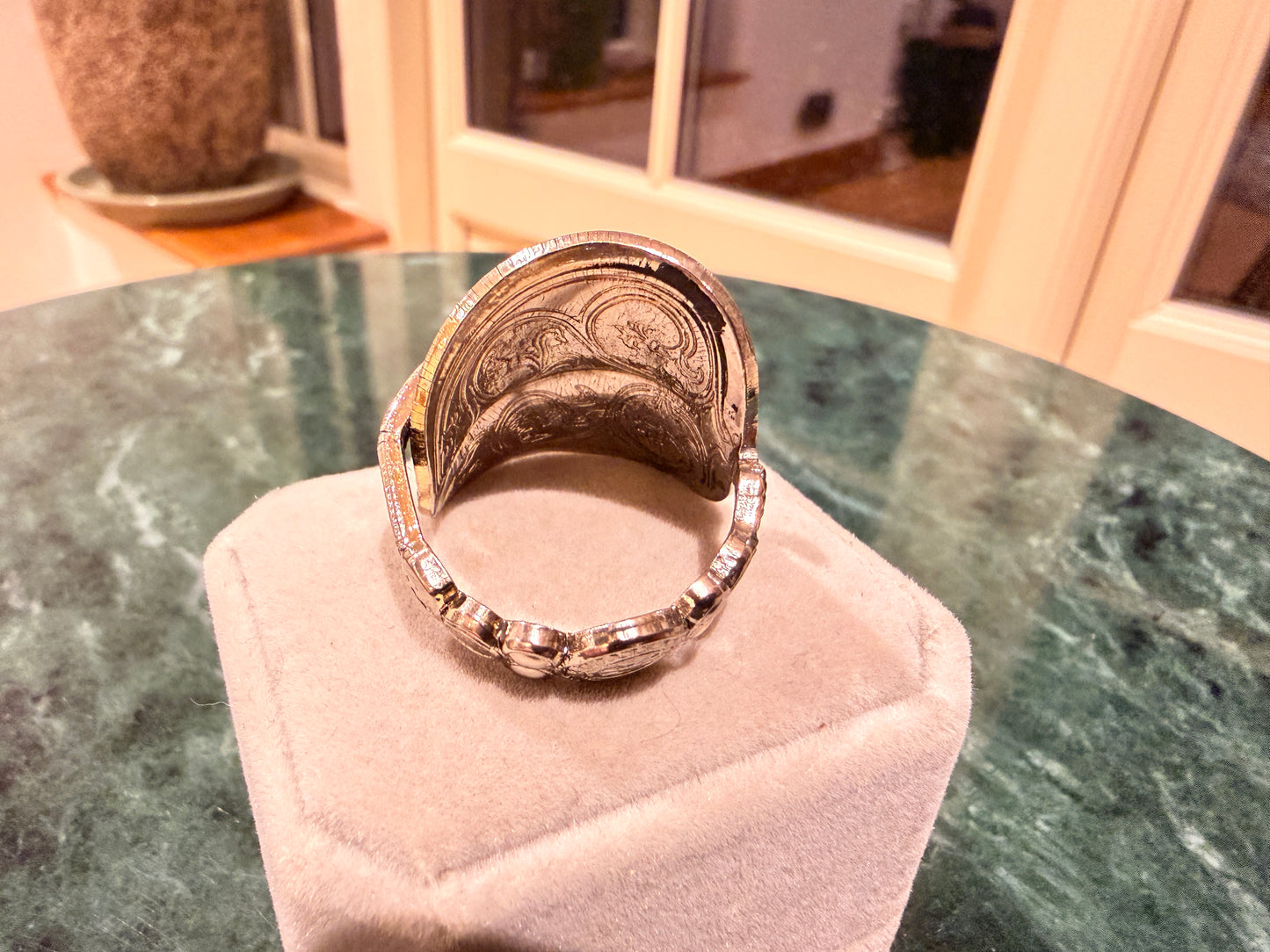 Vintage Anointing Spoon Ring Silver Plated