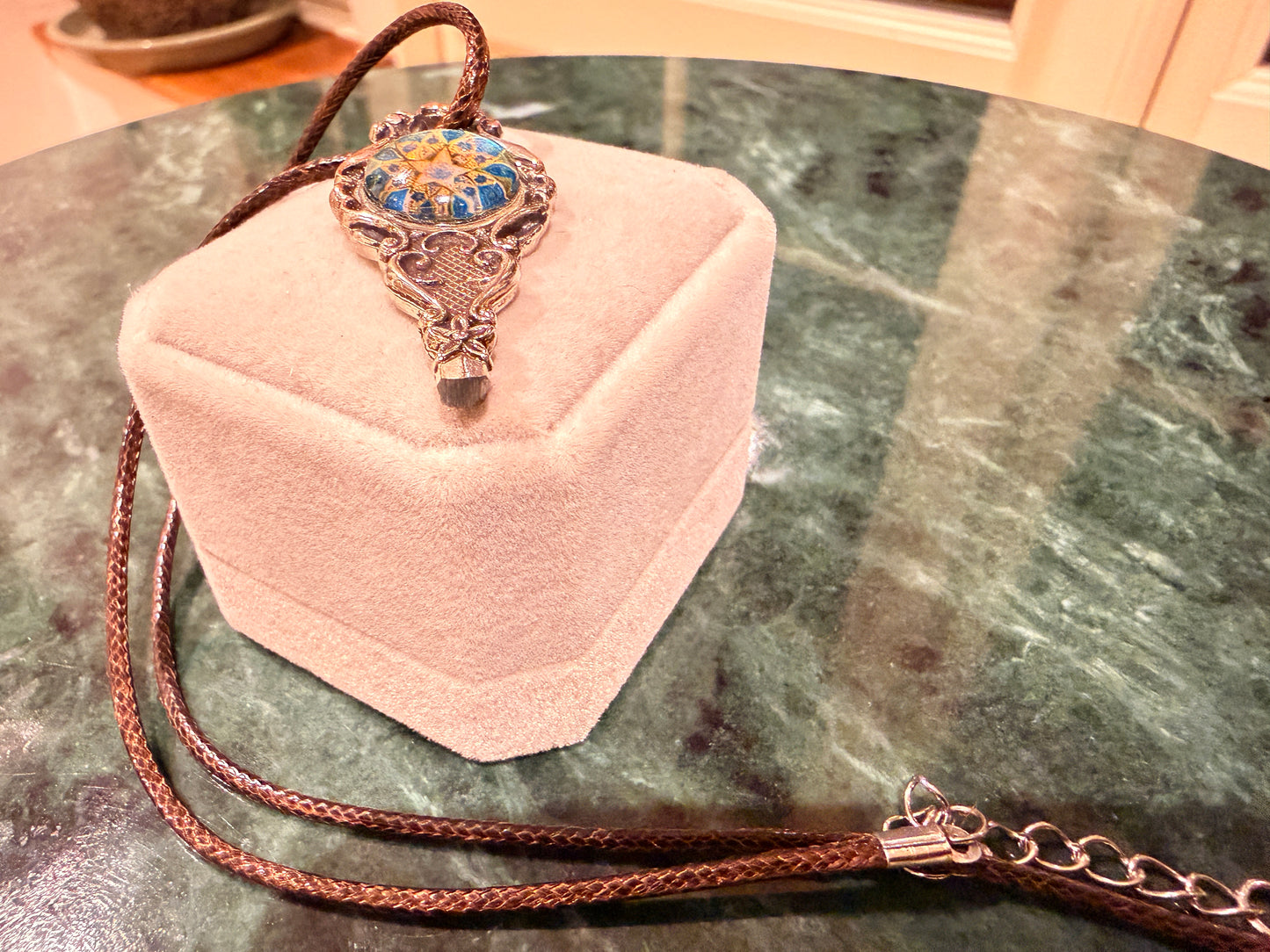 Spoon Pendant With Blue Emblem
