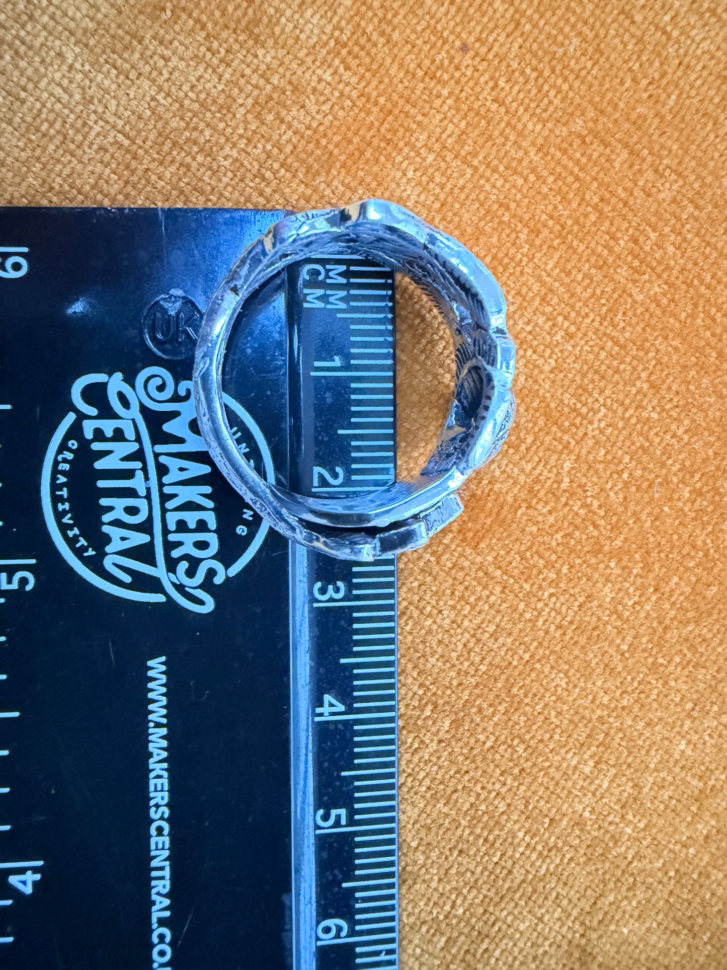 Vintage Silver Plated German Ice Olive Pickle Spoon Ring With Hildesheimer Rose