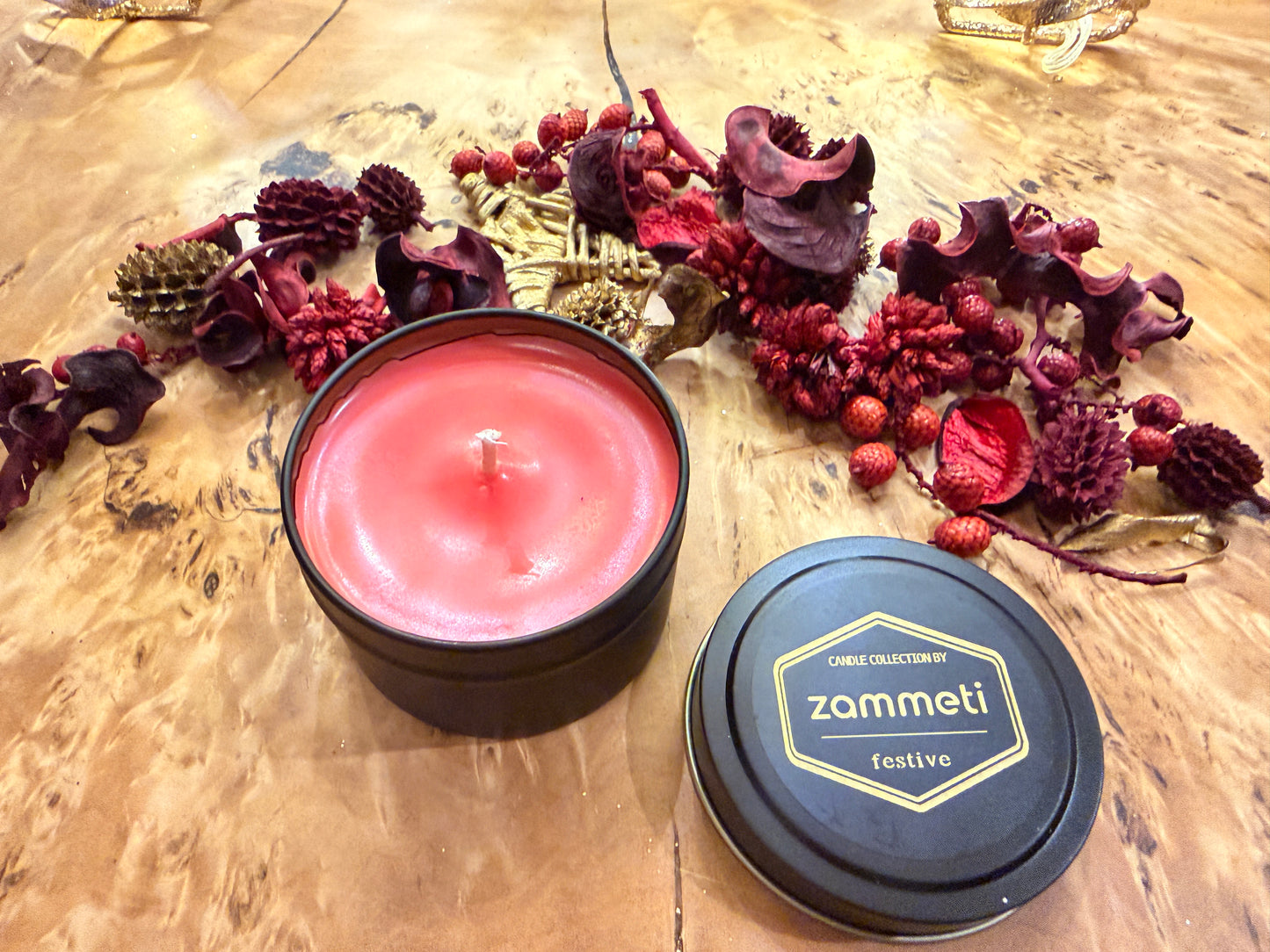 Zammeti Candle Collection - Christmas Tree Red 100g