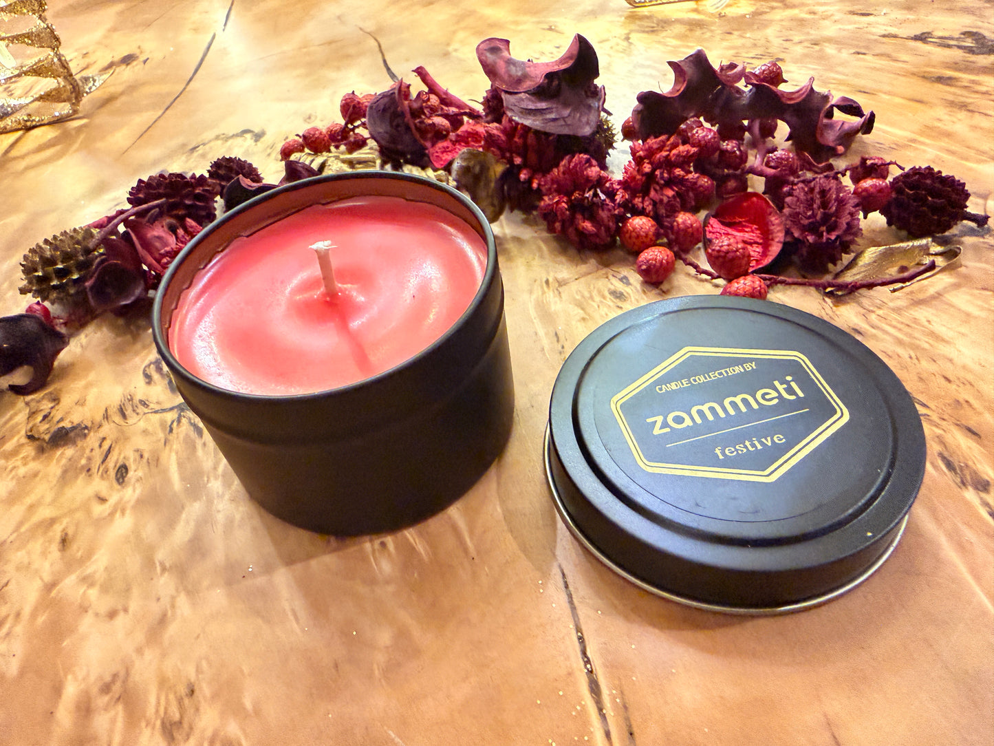 Zammeti Candle Collection - Christmas Tree Red 100g