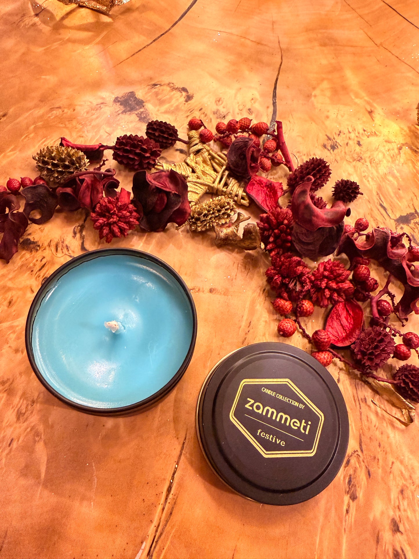 Zammeti Candle Collection - Christmas Tree Blue 100g