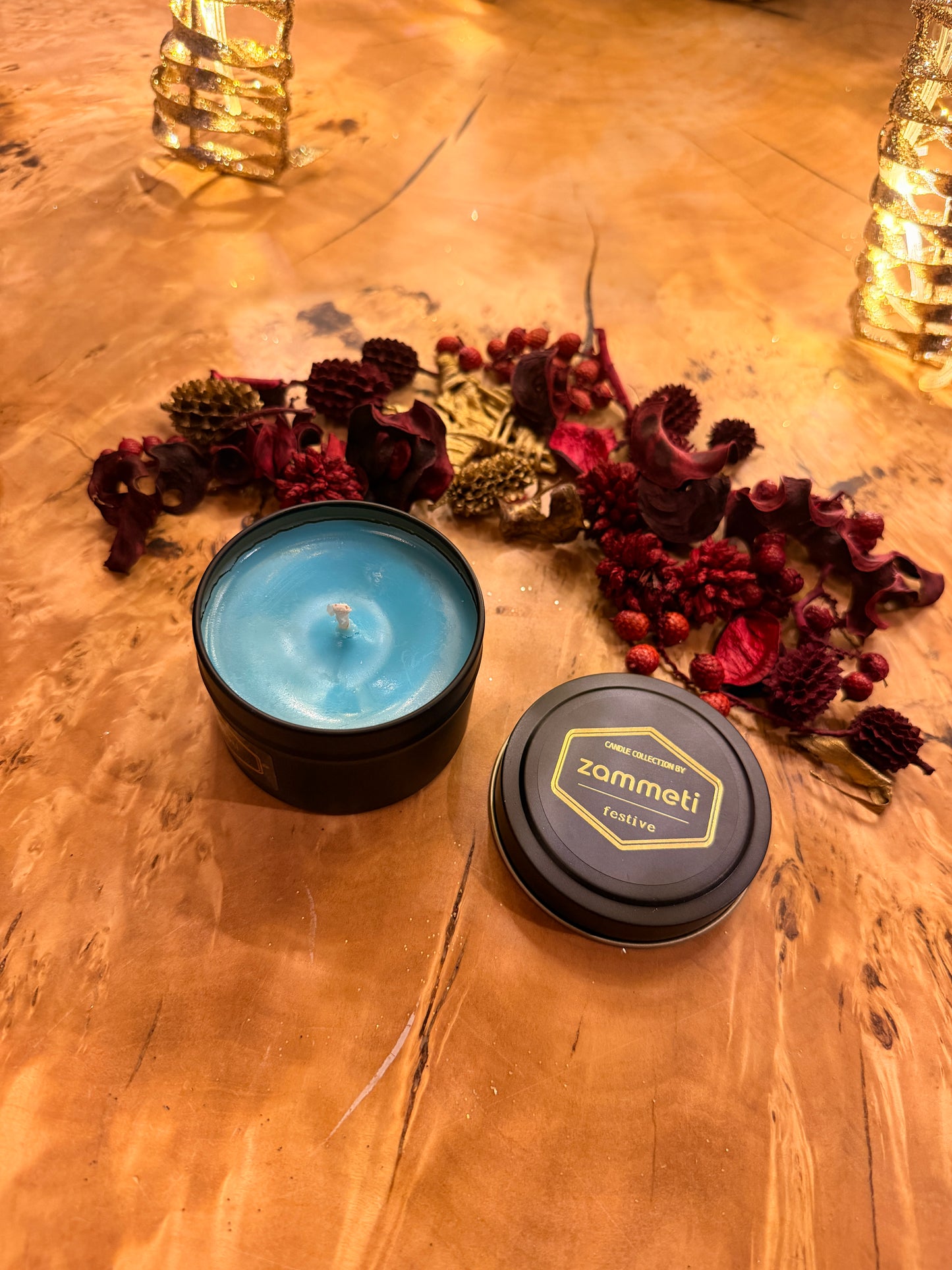 Zammeti Candle Collection - Christmas Tree Blue 100g