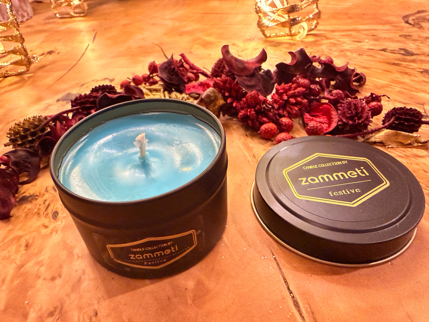 Zammeti Candle Collection - Christmas Tree Blue 100g