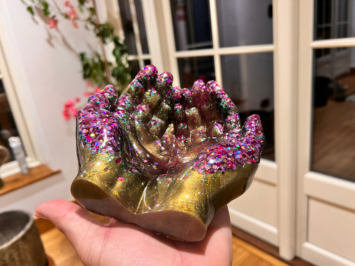 The Gold & Purple Glitter Hand Bowl