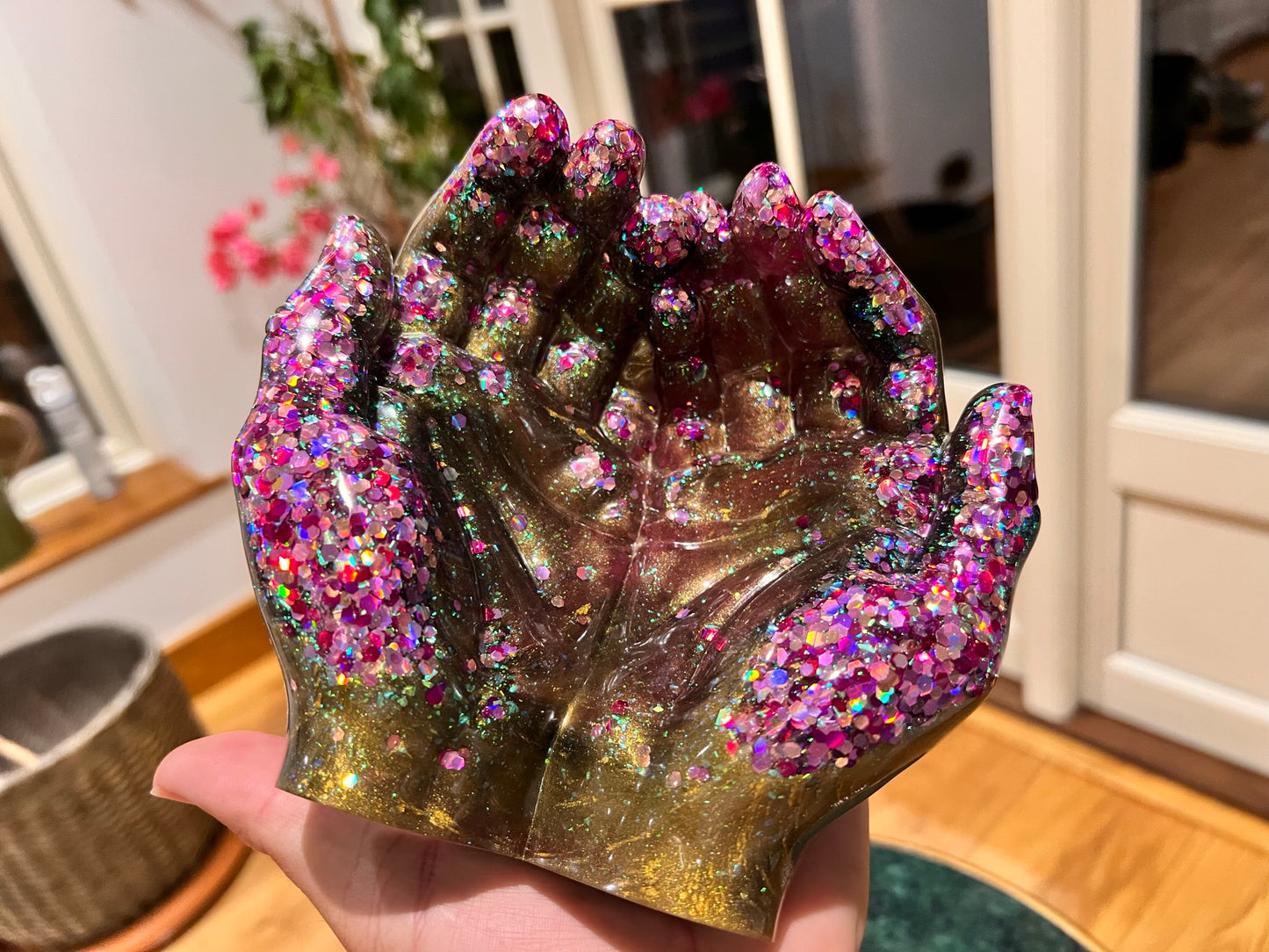 The Gold & Purple Glitter Hand Bowl